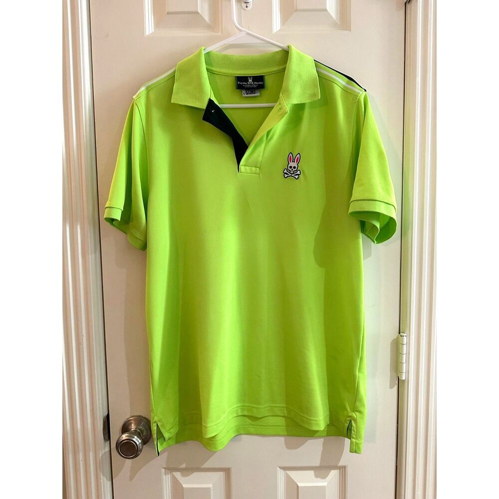 Psycho Bunny Polo Shirt Lime Neon Green Men's Size 5 Medium